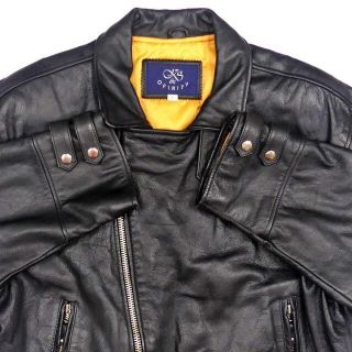 レザーライダースジャケット メンズ L 黒 3連バックル 本革 ダブルX5801-