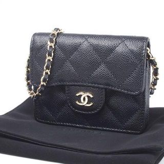 シャネル(CHANEL)のシャネル マトラッセ カードケース チェーン AP1730 キャビアスキン(ショルダーバッグ)