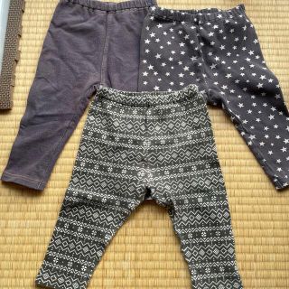 ユニクロ(UNIQLO)のユニクロ レギンス パンツ 星 デニム 幾何学 3枚セット 80cm(パンツ)