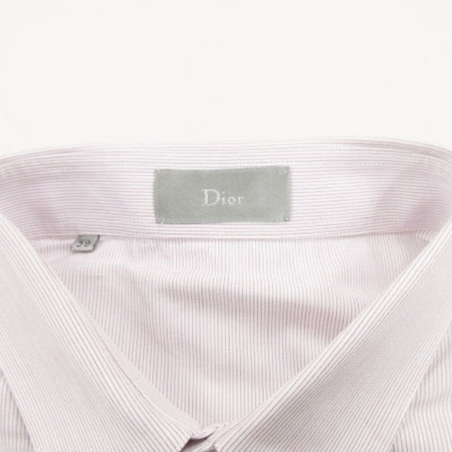 Dior(ディオール)のディオール ワイシャツ ドレスシャツ 長袖 ストライプ 比翼 ピンク系 39 メンズのトップス(シャツ)の商品写真