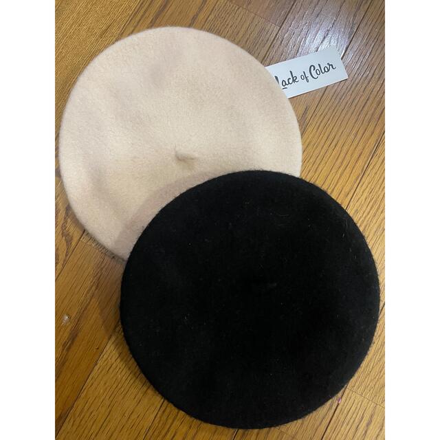 lack of color Beret Kids Cream Black set キッズ/ベビー/マタニティのこども用ファッション小物(帽子)の商品写真