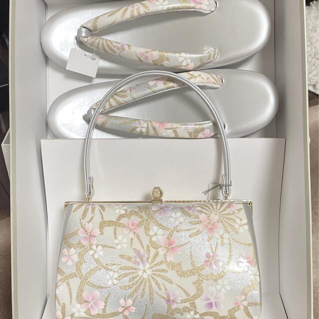 草履バッグセット 桜　成人式 フリーサイズ 日本製  010さくら