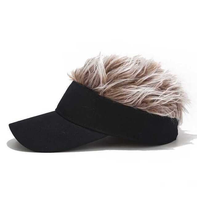サンバイザー ヘアー ジョーク ウイッグ ゴールド【301】 メンズの帽子(サンバイザー)の商品写真