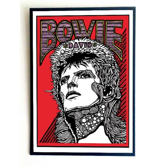 新品A1サイズ☆ DAVID・BOWIEアート半光沢紙 インクジェットプリント絵画/タペストリー