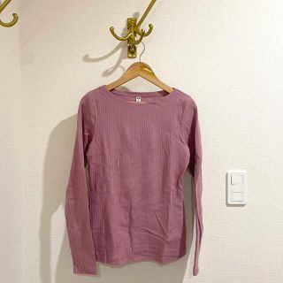 ユニクロ(UNIQLO)の春カラー🌸【UNIQLO】ユニクロ／リブ ボートネックＴ（長袖 Mサイズ）(カットソー(長袖/七分))