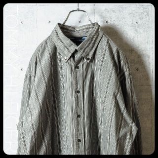 トミーヒルフィガー(TOMMY HILFIGER)の80's TOMMYHIL FIGER ストライプ ボタンダウンシャツ XL(シャツ)