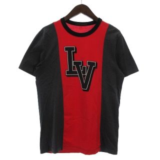 ルイヴィトン(LOUIS VUITTON)のルイヴィトン 17AW Tシャツ カットソー LVロゴ 赤 グレー M (Tシャツ/カットソー(半袖/袖なし))