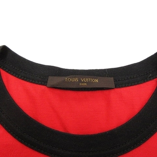 71cm袖丈ルイヴィトン 17AW Tシャツ カットソー LVロゴ 赤 グレー M
