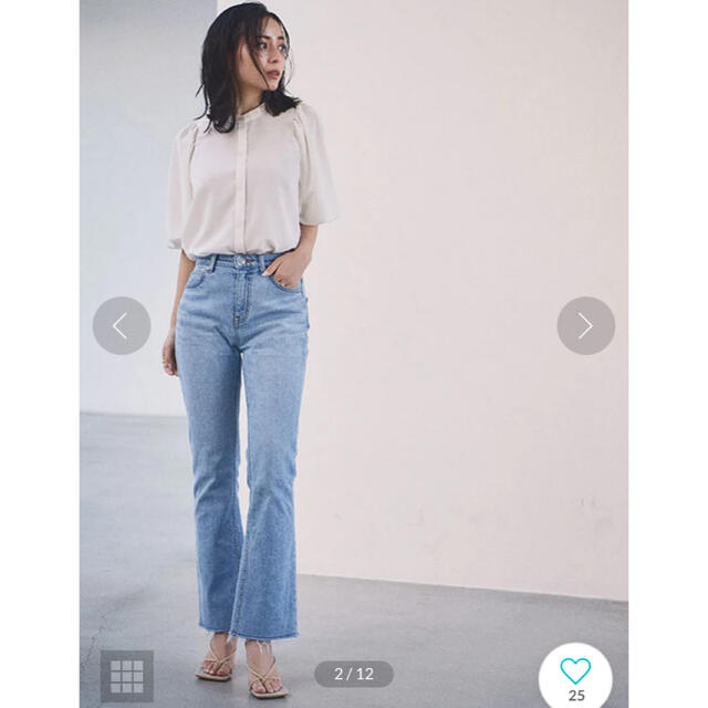 anuans セミフレアカットオフデニムパンツ【期間限定お値下げ】 www