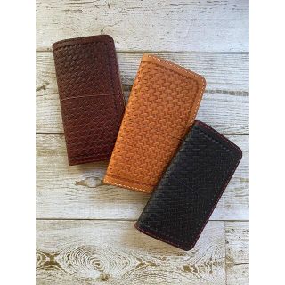i phone 11 対応 サドルレザー バスケット刻印 スマホケース 手帳型