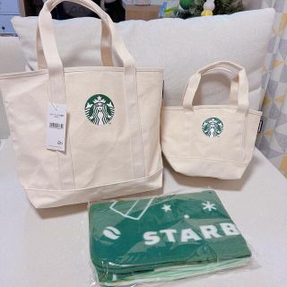 スターバックスコーヒー(Starbucks Coffee)のスターバックス 福袋2022 トートバック2種+ブランケット2枚(ノベルティグッズ)