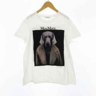 マックスマーラ(Max Mara)のマックスマーラ 21SS Tシャツ 犬プリント ドッグ 半袖 コットン 白 L(カットソー(半袖/袖なし))