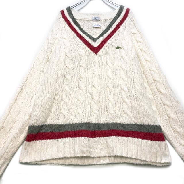 LACOSTE(ラコステ)の【80s】古着 IZOD LACOSTE ラコステ チルデンVネックセーター L メンズのトップス(ニット/セーター)の商品写真