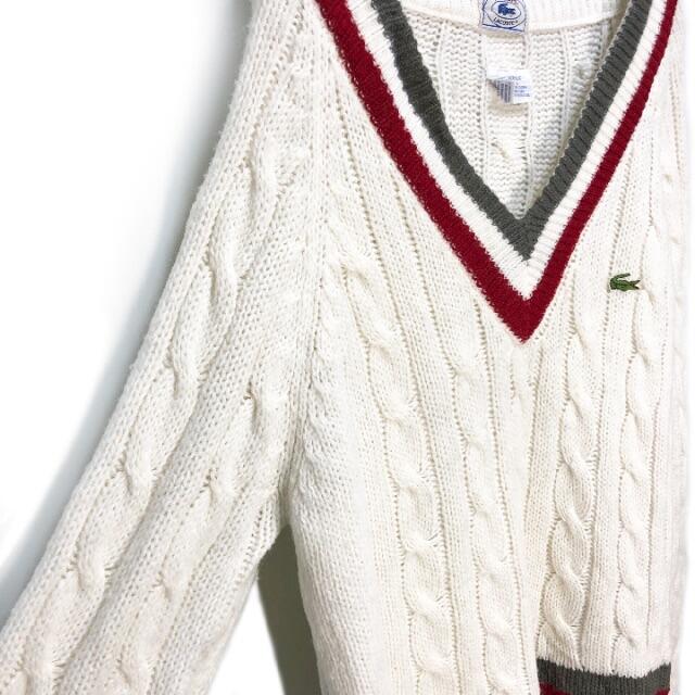 LACOSTE(ラコステ)の【80s】古着 IZOD LACOSTE ラコステ チルデンVネックセーター L メンズのトップス(ニット/セーター)の商品写真