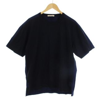 マルニ(Marni)のマルニ コットンクルーネック切り替えTシャツ カットソー 半袖 M 紺 黒(Tシャツ/カットソー(半袖/袖なし))