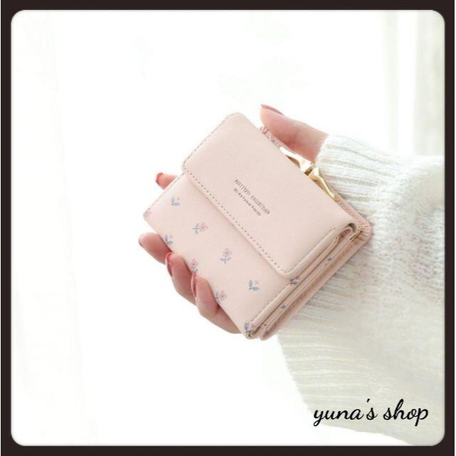 ♥即購入OK♥【ピンク】花柄 折り財布 コンパクトサイズ ミニ財布 がま口