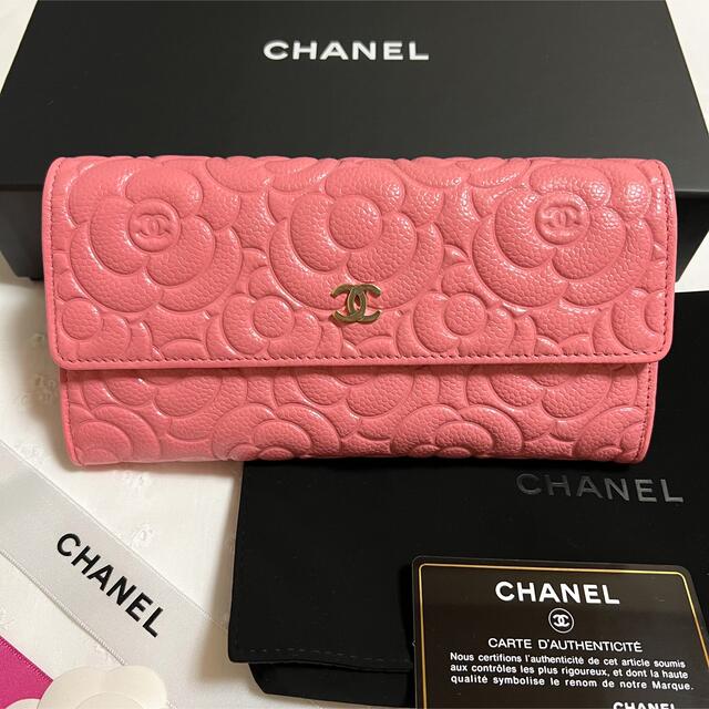 CHANEL - 【専用】CHANEL シャネル 長財布 カメリア キャビアスキン ...