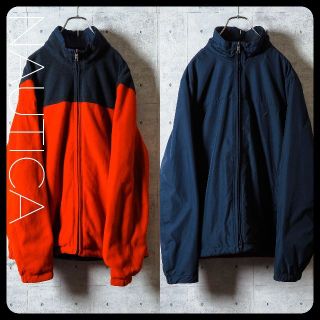 ノーティカ(NAUTICA)の【美品】NAUTICA ノーティカ リバーシブル ジャケット ダブルカラー M(ナイロンジャケット)