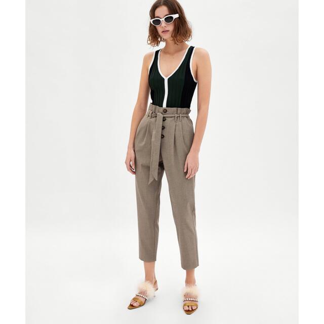 ZARA チェック　テーパード　パンツ