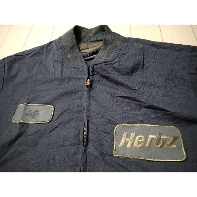 Dickies(ディッキーズ)の状態良 Hertz ブルゾン ワッペン ワークジャケット 紺 古着 企業 ロゴ メンズのジャケット/アウター(ブルゾン)の商品写真