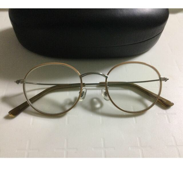 眼鏡フレーム/レディス/ボストン/ベージュ/シルバー レディースのファッション小物(サングラス/メガネ)の商品写真