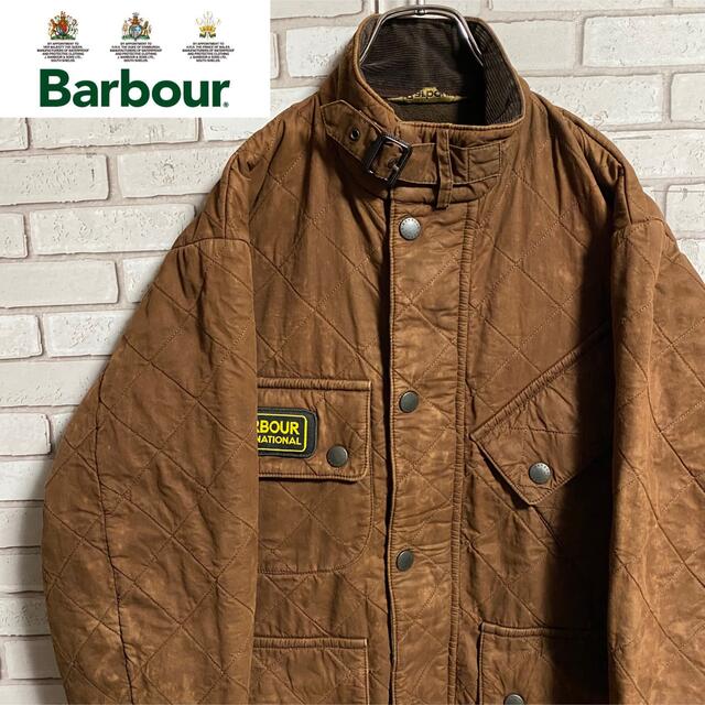 最新の激安 古着 90s - Barbour バブアー ワッペン コーデュロイ 刺繍ロゴ キルティングジャケット ブルゾン