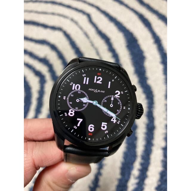 Mont Blanc サミット2 ブラックレザー - 腕時計(デジタル)