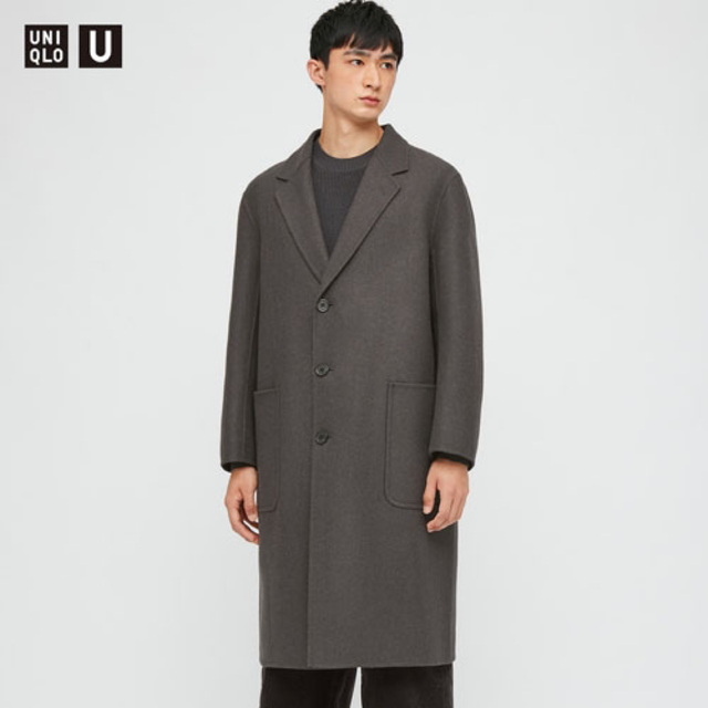 UNIQLO(ユニクロ)のUNIQLO U 20aw ダブルフェイスオーバーコート メンズのジャケット/アウター(チェスターコート)の商品写真