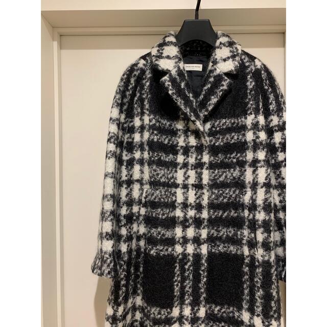 DRIES VAN NOTEN(ドリスヴァンノッテン)のDRIES VAN NOTEN ドリスヴァンノッテン　コート　チェック　S レディースのジャケット/アウター(チェスターコート)の商品写真