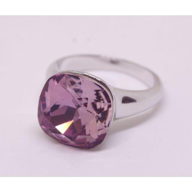 指輪 18K RGP プラチナ ダイヤ CZ 薄紫 リング yu1090e レディースのアクセサリー(リング(指輪))の商品写真