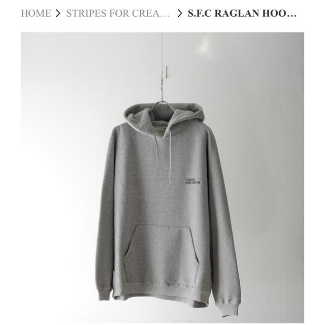 1LDK SELECT(ワンエルディーケーセレクト)の専用S.F.C  RAGLAN HOODIE Grey XL メンズのトップス(パーカー)の商品写真