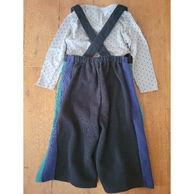 F.O.KIDS(エフオーキッズ)のサイドラインサロペット　90 キッズ/ベビー/マタニティのキッズ服女の子用(90cm~)(パンツ/スパッツ)の商品写真