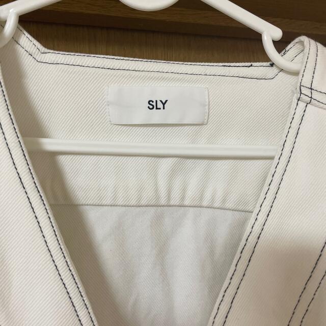 SLY ノーカラーデニムジャケット