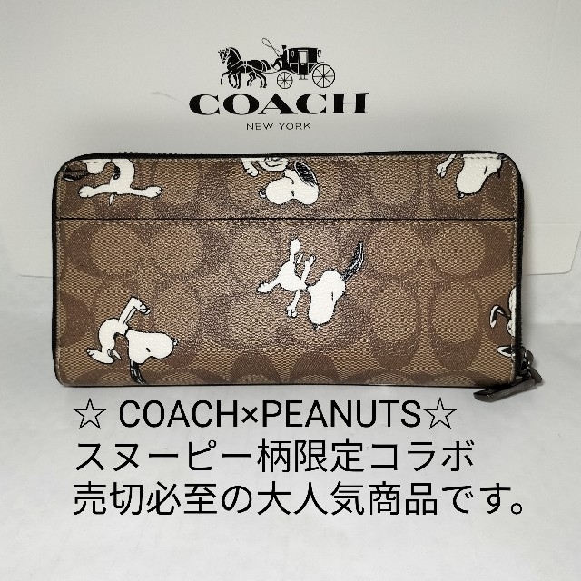 【売切必至】coach  スヌーピー柄　長財布