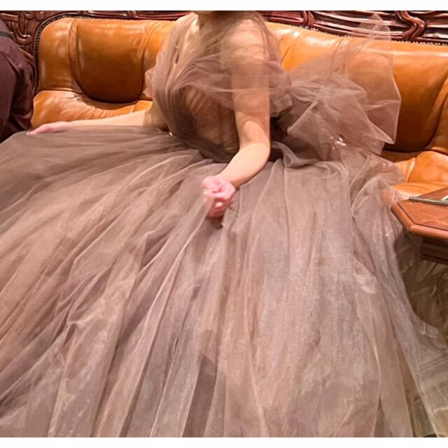 s.eri dress ブラウンチュールドレス レディースのフォーマル/ドレス(ウェディングドレス)の商品写真