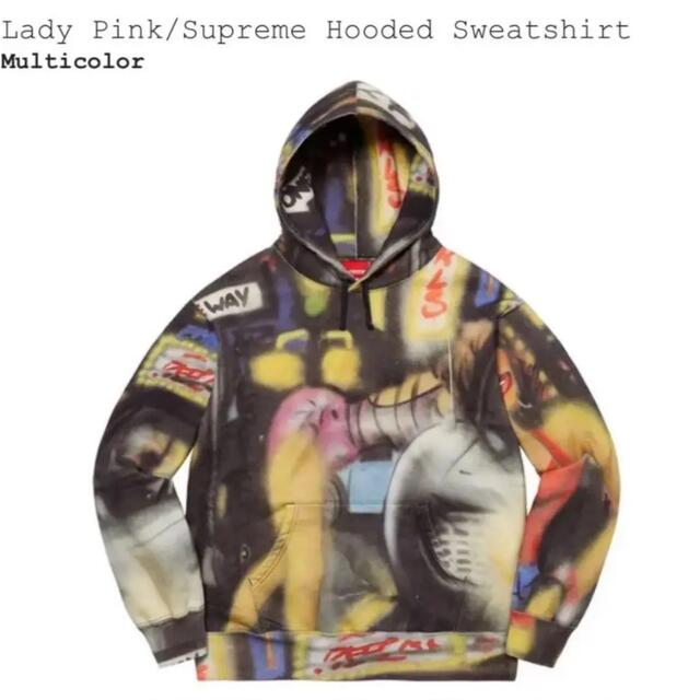 21aw lady pink /supreme hoodedsweatshirt