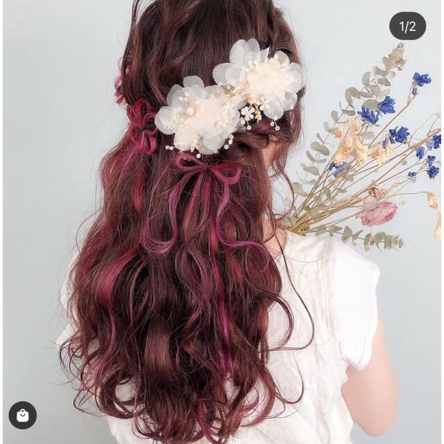 ブライダルアクセサリー　フラワーモチーフ レディースのヘアアクセサリー(バレッタ/ヘアクリップ)の商品写真