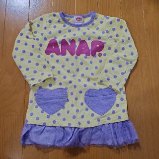 アナップ(ANAP)の女の子 ドッド柄 春秋冬服 90cm(Tシャツ/カットソー)