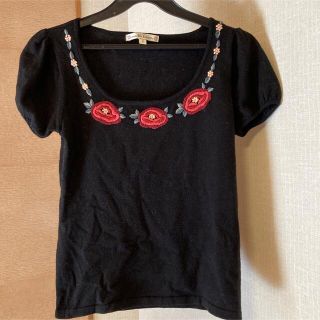 ナネットレポー(Nanette Lepore)の最終値下げ❣️ナネットレポー　お花刺繍半袖ニットS(ニット/セーター)