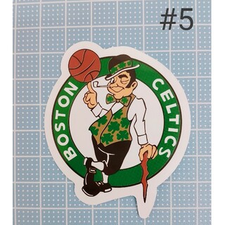 #5 ステッカー NBA ボストン・セルティックス バスケ 丸 緑 白 黒(バスケットボール)