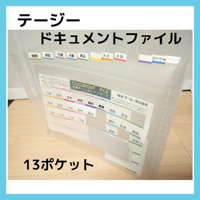 テージー ドキュメントファイル のび～る2  蛇腹 A4 半透明 13ポケット インテリア/住まい/日用品の文房具(ファイル/バインダー)の商品写真