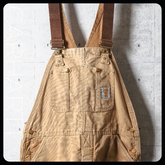 carhartt(カーハート)の90s USA製 Carhartt ダブルニー ダックオーバーオール w38 メンズのパンツ(サロペット/オーバーオール)の商品写真