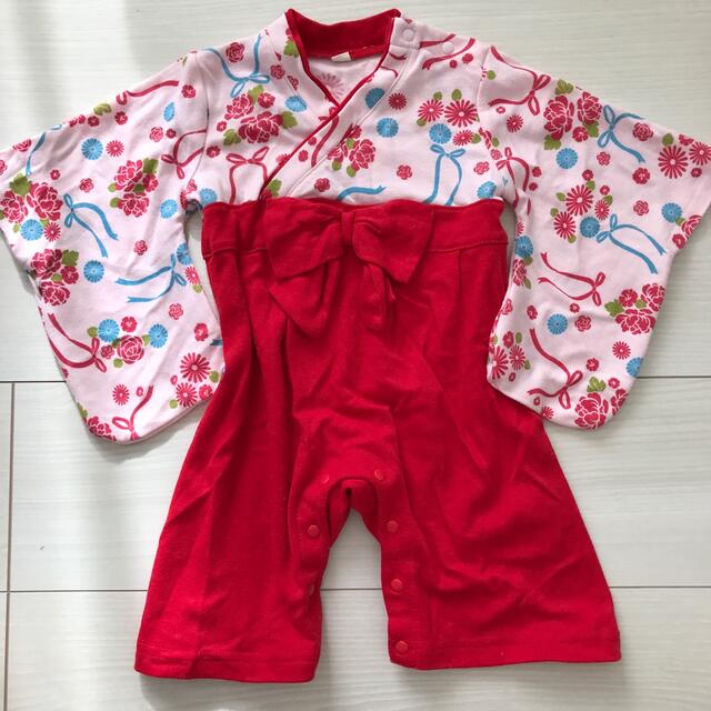 袴風ロンパース　女の子　70 キッズ/ベビー/マタニティのベビー服(~85cm)(和服/着物)の商品写真
