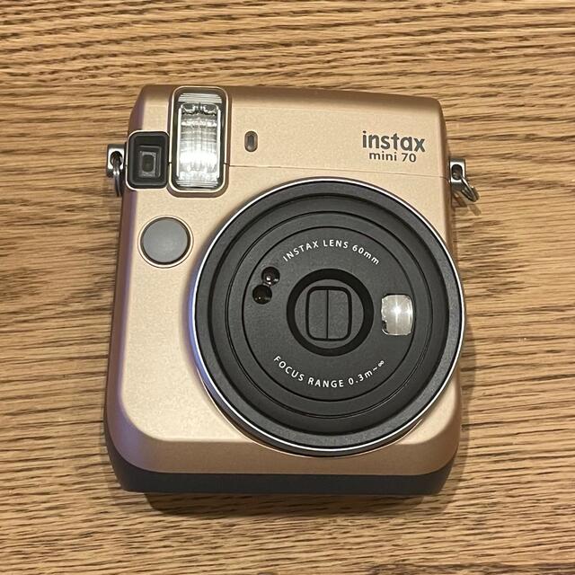 instax mini 70 ゴールド チェキ - フィルムカメラ