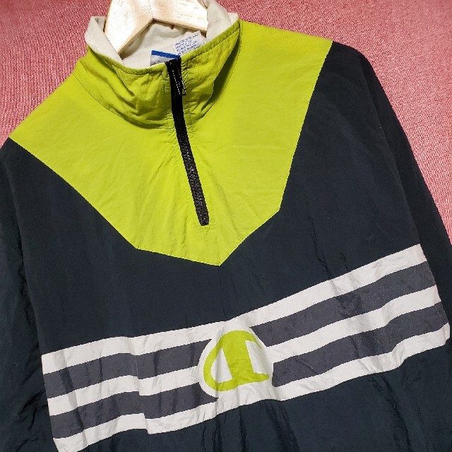 レア！VTG champion 90s 青タグ ハーフジップ ナイロン パーカー