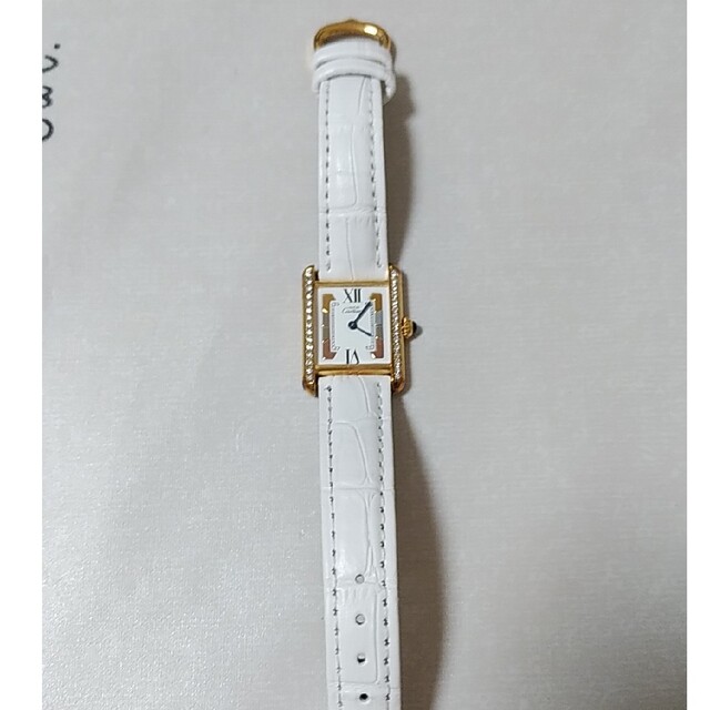 Cartier(カルティエ)の超美品 天然ダイヤモンド カルティエ タンク アフターダイヤ 腕時計 dw レディースのファッション小物(腕時計)の商品写真