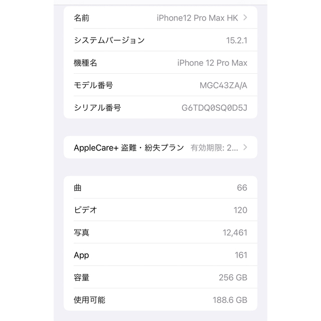 iPhone 12 Pro Max 256 GB 超レア香港製デュアル SIM