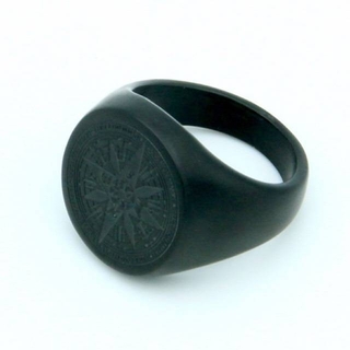 【SALE】リング メンズ　ブラック　指輪 オーバル カレッジ 20号(リング(指輪))