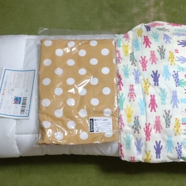 HashukuDeの園児用お昼寝ふとん＆カバー、お布団が入る大きめバッグセット