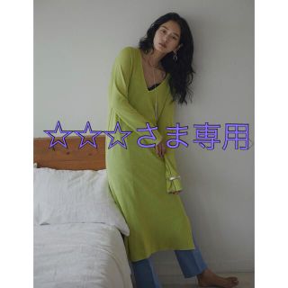 アメリヴィンテージ(Ameri VINTAGE)のCHAMBRAY LIKE 2WAY LONG KNIT(ロングワンピース/マキシワンピース)